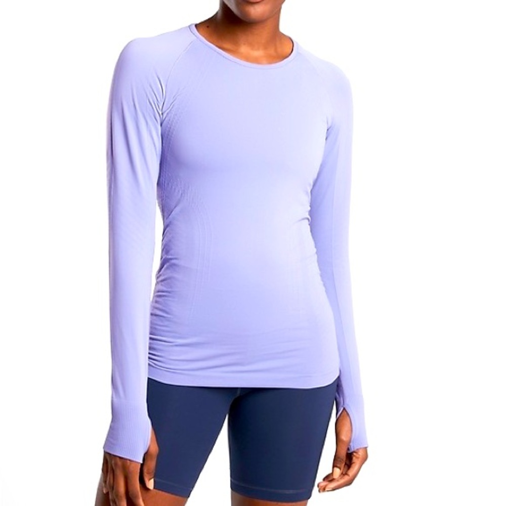 ATHLETA Periwinkle Ling Sleeve Athletic Top Small